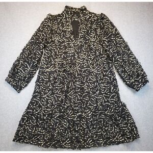 TUCKERNUCK Nightly Organza Palmerston Dress Black Gold Sz M Sheer Sleeves